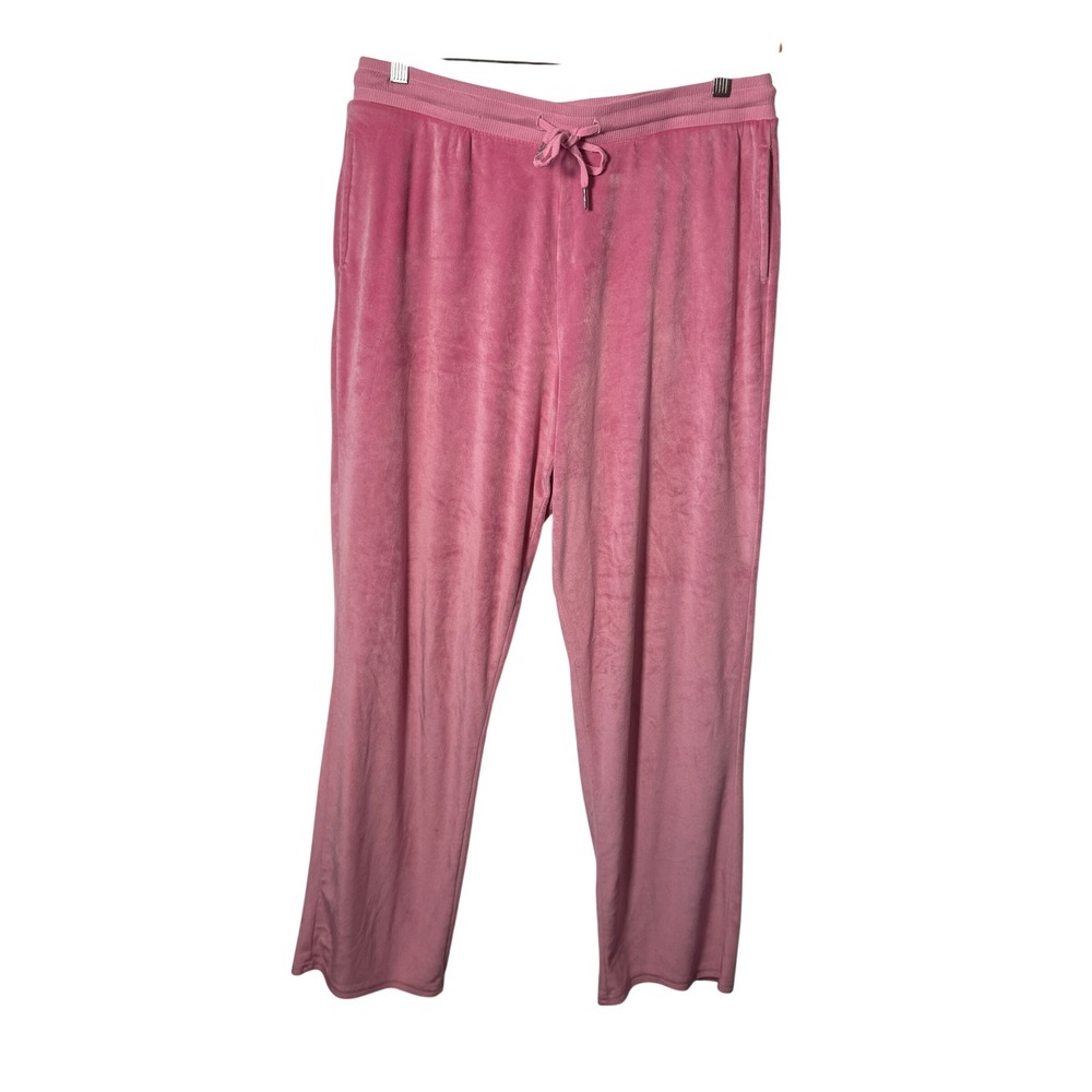 Juicy Couture Pink‎ Velour Rhinestone Logo Sleep Pants XL